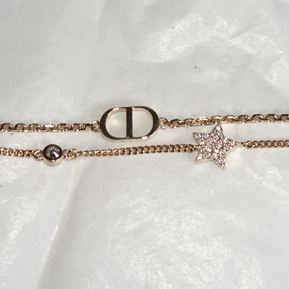 Dior Gold CD Logo Star Crystal Bracelet - Picture 5 of 12